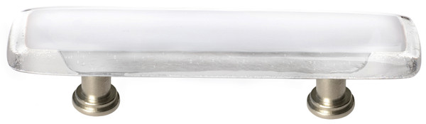 Sietto Reflective white pull with satin nickel base