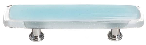 Sietto Reflective light aqua pull with polished chrome base