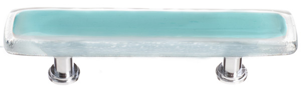 Sietto Reflective aqua pull with polished chrome base