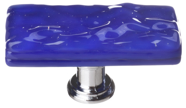 Sietto Skinny Glacier cobalt long knob with polished chrome base