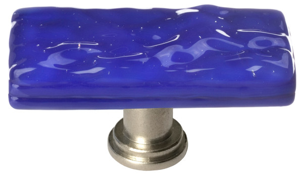 Sietto Skinny Glacier cobalt long knob with satin nickel base