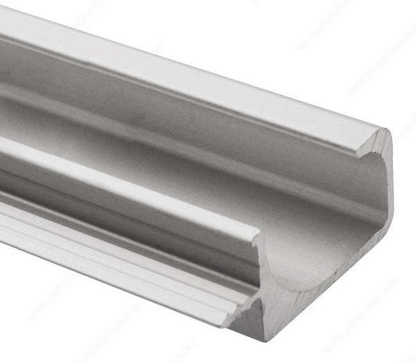 Modern Pull Handle for 3/4 in Panel - 3183 - Satin Aluminum - 12 ft