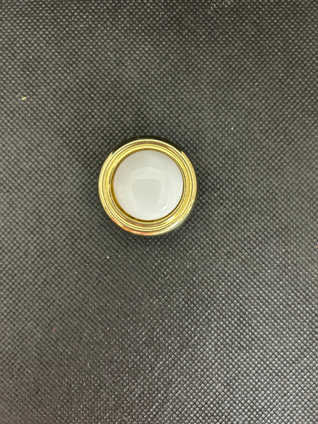 1-1/4" Avante White Insert Knob Brass Plated