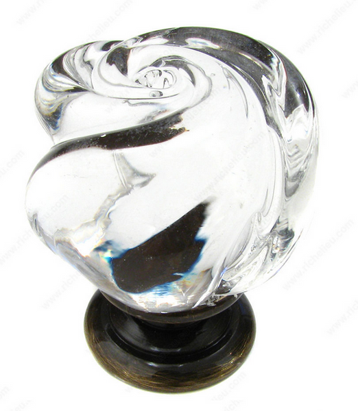 Richelieu Traditional Murano Glass and Metal Knob - 9030