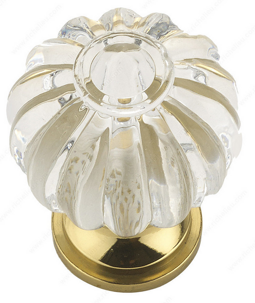 Richelieu Eclectic Acrylic and Metal Knob - 4035 - Clear - 28 mm