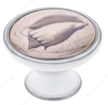 Richelieu Metal and Plastic Knob - 5514 - 37 mm - Shell 1