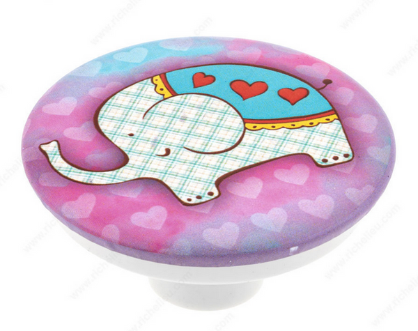 Richelieu Modern Plastic Knob - 7625 - 50 mm - Elephant