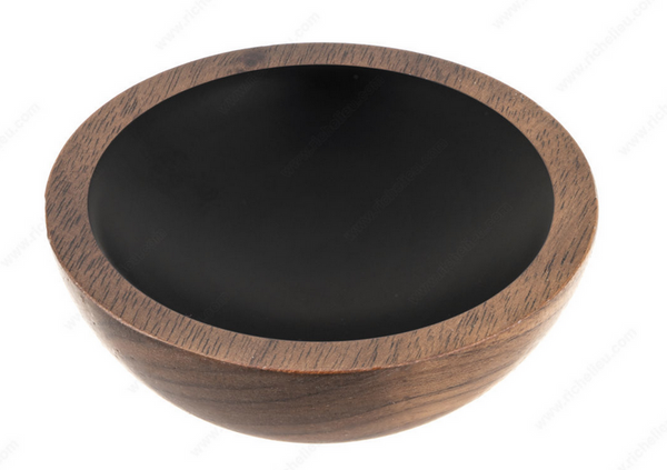 Richelieu Modern Wood Knob - 4407 - 64 mm - Matte Black, Walnut