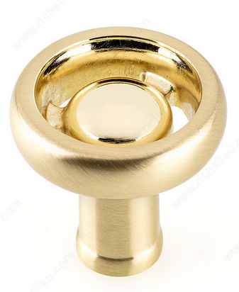 Richelieu Eclectic Aluminum Knob - 2209 - Satin Brass - 36 mm