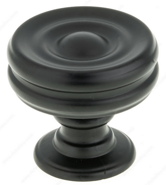Richelieu Modern Metal Knob - 8725 - Matte Black - 35 mm