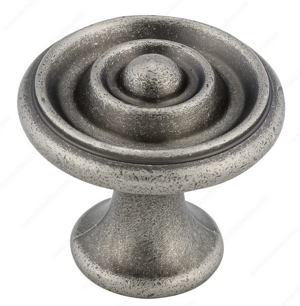 Richelieu Traditional Metal Knob - 1843 - Pewter - 43 mm