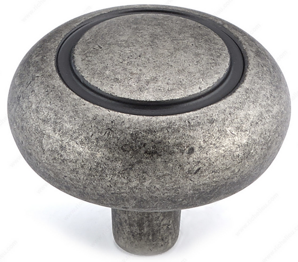 Richelieu Traditional Metal Knob - 209 - Pewter - 32 mm