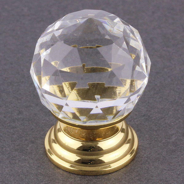 Clear Glass Cut Knob with 24k Gold Plated Base
K39-C53-AU