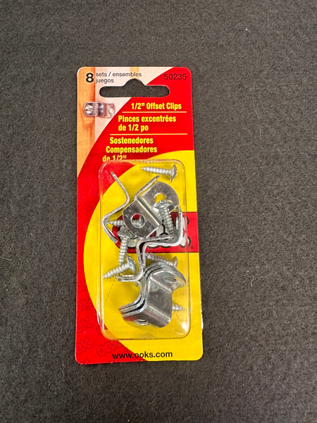 (12 Pack) 1/2" Offset Metal Clips 8-pcs