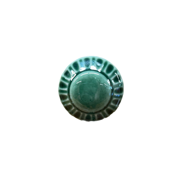 green earthenware knob