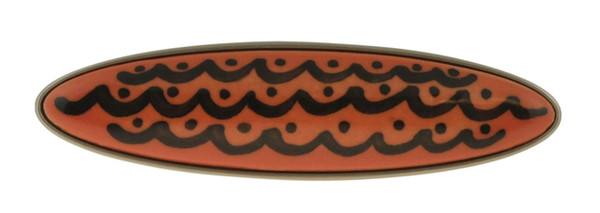 orange ceramic wave cabinet pull