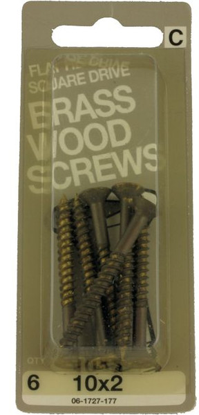 (12 Pack) #10 X 2" Antiqued Solid Brass Wood Screws 6-Pack