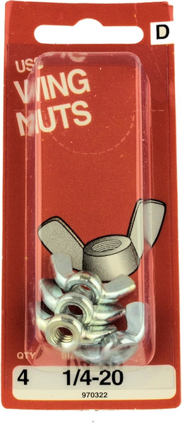 (12 Pack) 1/4-20 USS Wing Nuts - 4 Pack
