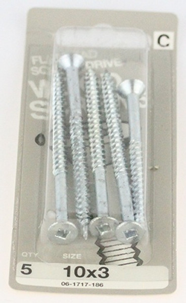 (12 Pack) Flat Head Square Drive Wood Screws - 10x3 - 5 Pack