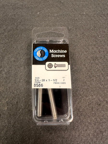(12 Pack) 1/4-20-x 1-1/2" Stainless Steel Machine Screw 2-Pack