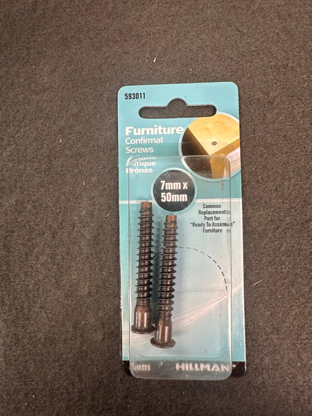 (12 Pack) 2-Pack 7mm x 50mm Confirmat Screw Antique Bronze