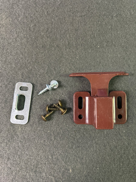 (12 Pack) Brown Cabinet Flush Mount Positive Catch with Sliding Bolt