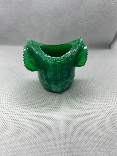 Saddle Toothpick Holder Green Slag