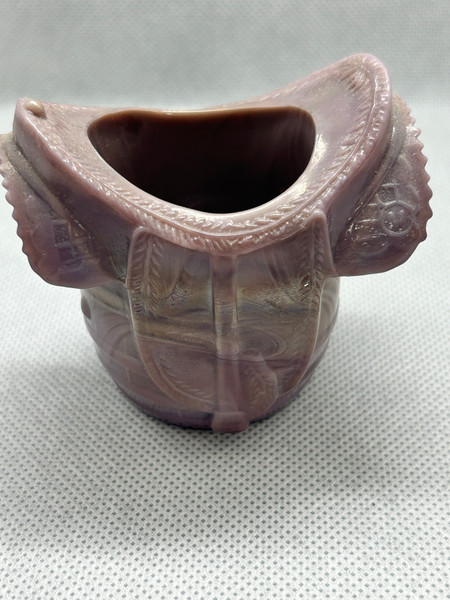 Saddle Toothpick Holder Amethyst Slag