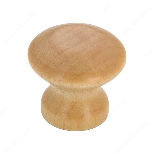 Eclectic Maple Wood Knob - 118 - Maple, Varnished