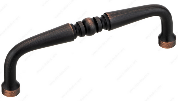 Richelieu Traditional Metal Pull - 145 - Brushed Oil-Rubbed Bronze - 3.5 in