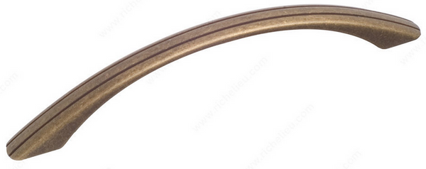 Richelieu Traditional Metal Pull - 3914 - Burnished Brass - 128 mm