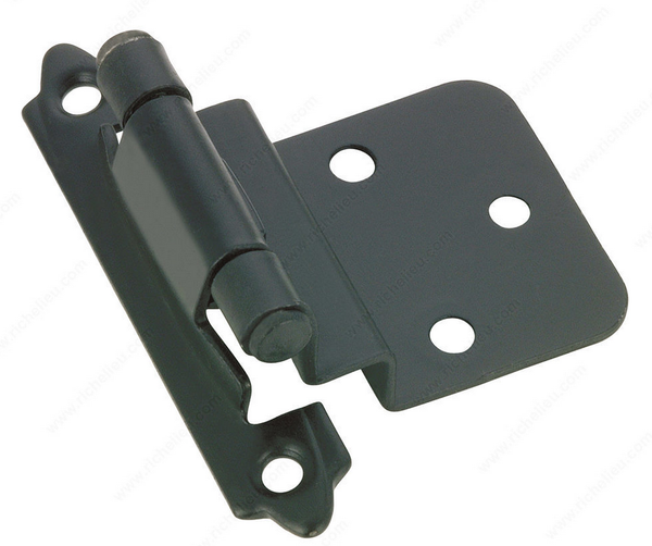 Richelieu 3/8" Overlay Semi-Concealed Self-Closing Hinge - Black