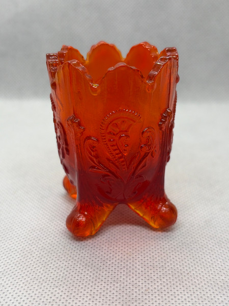 Fan and Feather Toothpick Holder Red