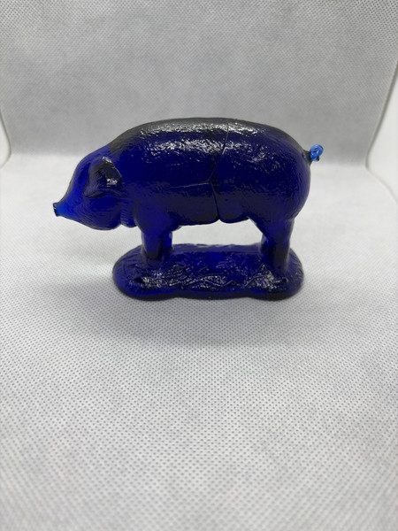 Glass Pig Paperweight Coblat