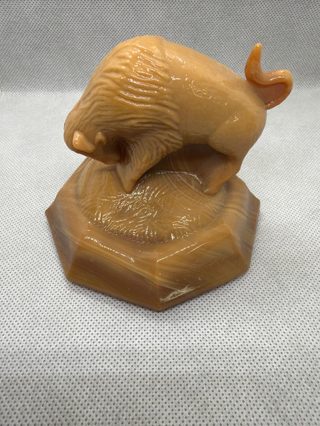 Buffalo Paperweight Chocolate Glass