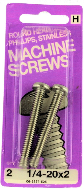 1/420 x 2 Round Head Phillips Machine Screws 2 Pack H063337505