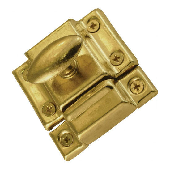 Door Catch 23/16" (Twist) Brass Plated With Screws C21C43005BP D