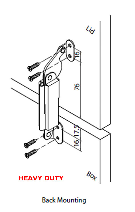 Safety Lid Support Lift & Stay 3060 Pounds Distressed Iron Finish