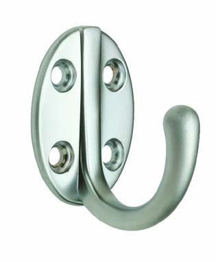 Coat Hook Aluminum Hat and Coat Hook 3" Two Prong LB42307ALC D