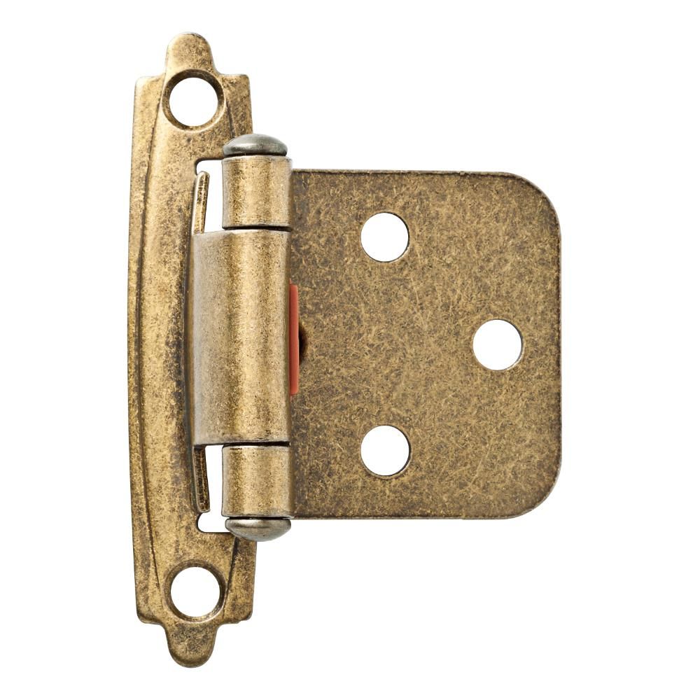 Liberty Hardware Pair Variable Overlay Self Closing Antique Brass Hinges L-h0103bc-ab-o, image size:1000x1000