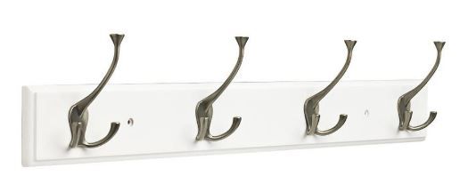 Franklin Brass 26.51-in Black Rail with 5 Coat and Hat Hooks - D