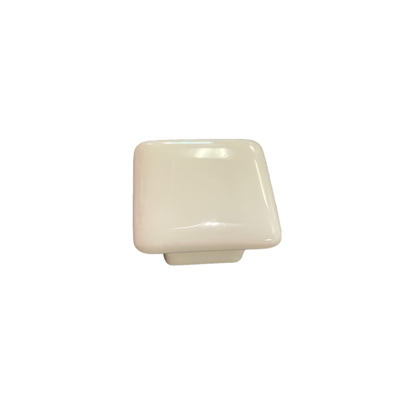 11/2" Square Ceramic Knob White
