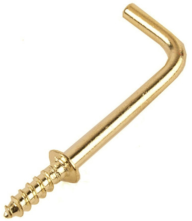 L Hook - 1-1/2 Brass Plated (100 PER BAG) H561A-BP