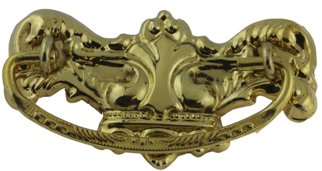 Stamped Drawer Pull, Antique Brass