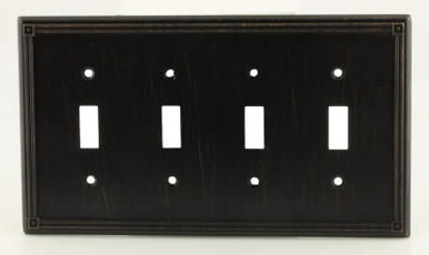 Ruston Plate Ruston Venetian Bronze Quad Switch Wall Plate