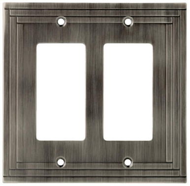 Allen + Roth - Lexington Double Rocker Switch Plate -Heirloom Silver