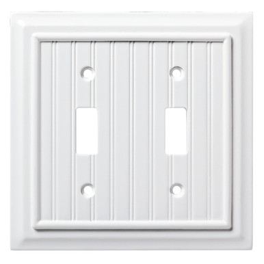 Beadboard Double Switch Pure White