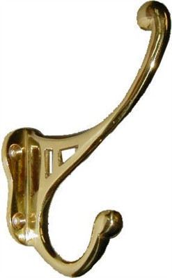 Front Mount Acorn Single Coat Hook Brass