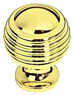 (5 Pack) 1-1/8 inch Mid Century Modern Astro Knob Polished Brass