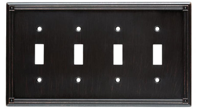 Ruston Plate (5 Pack) Brainerd - Ruston Quad Switch Cover Plate - Venetian Bronze ...